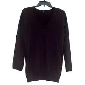 Ann Taylor Purple V-Neck Wool Sweater